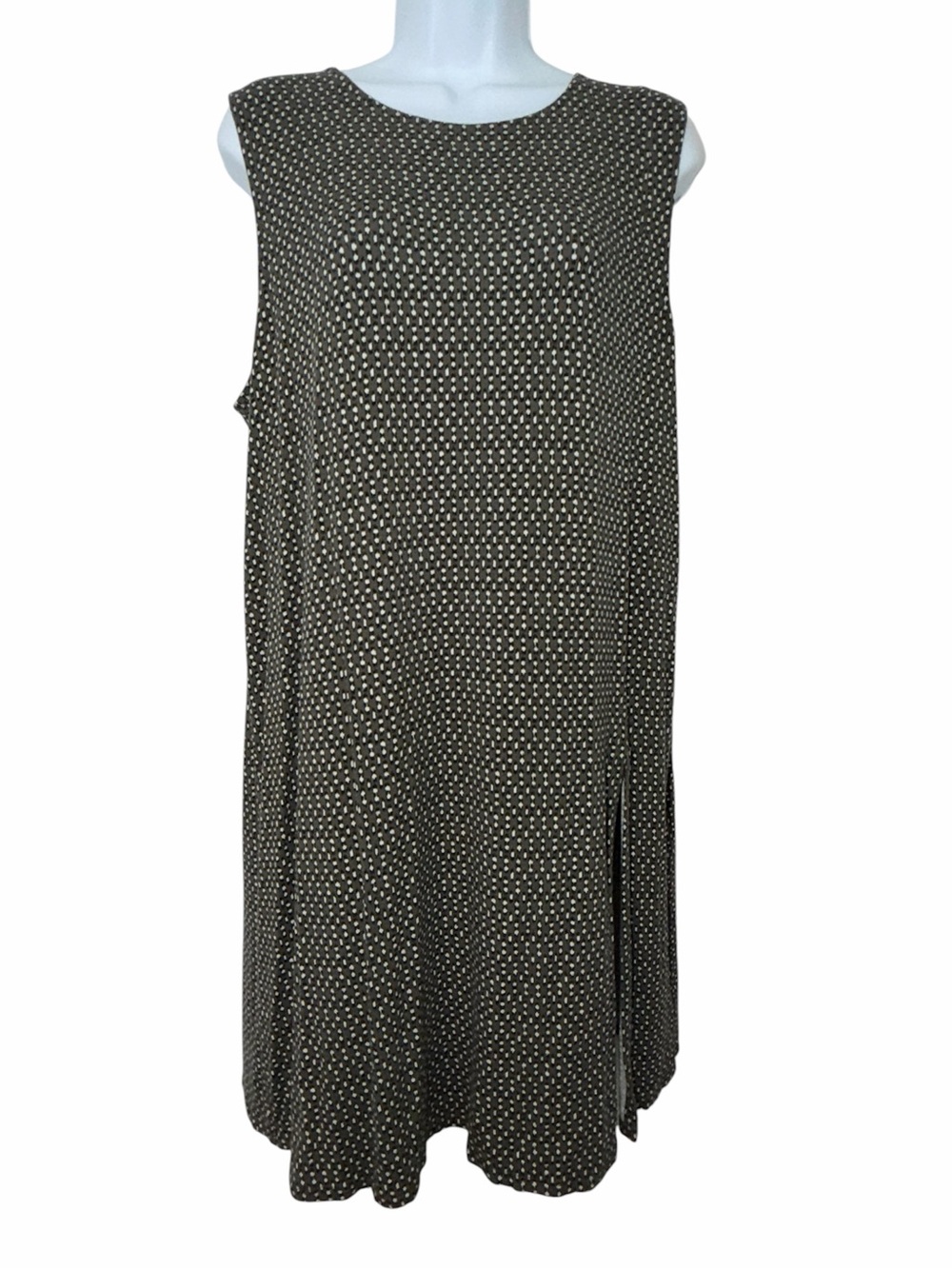 J. Jill Green Sleeveless A-Line Tunic with Dot Print - Tall Girl Approved